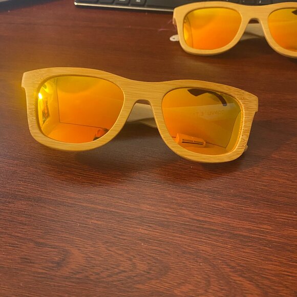 Wayi Accessories - Bamboo Adult Sunglasses Orange